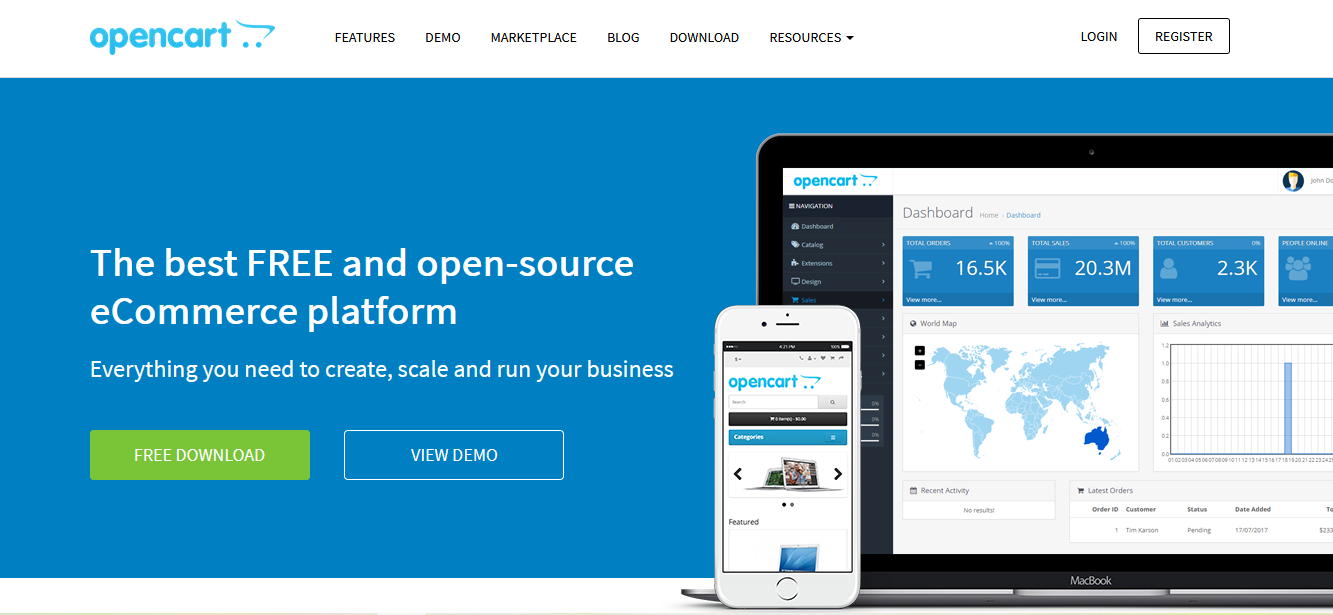 منصة  أوبن كارت OpenCart - إنشاء المتاجر الإلكترونية